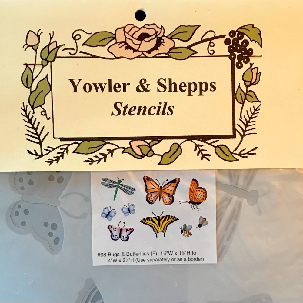 Vintage Bugs & Butterflies Yowler & Shepps Stencils